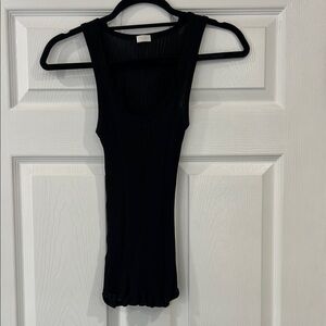 Zimmerli Black Ribbed Tank Top
